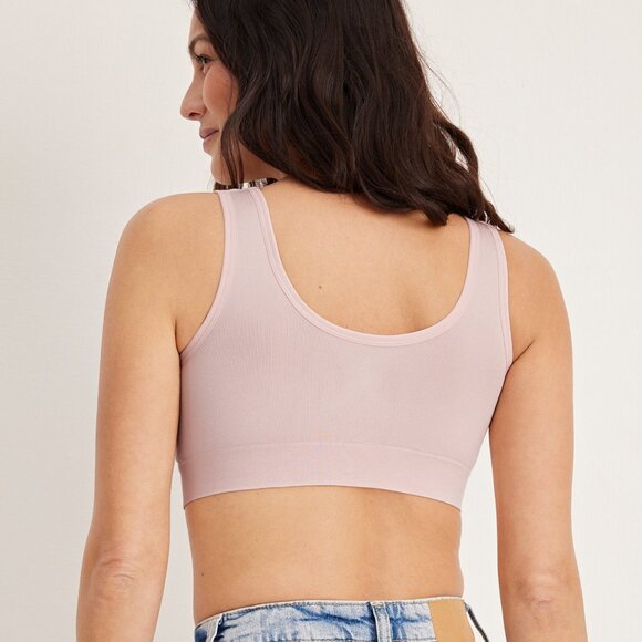 NWT Jockey Seamfree Wirefree Back Smoothing‎ Light Support Pink Bralette Size L - Picture 9 of 10